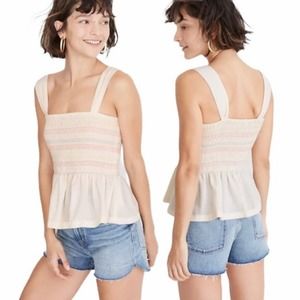 NWOT MADEWELL Smocked Rainbow Top, M